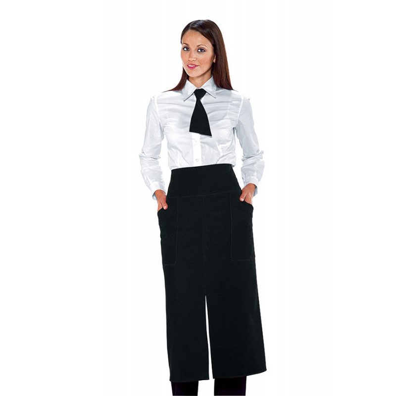 Casolaro Hotellerie Spa Black French Apron with slit Casolaro Hotellerie SpA
