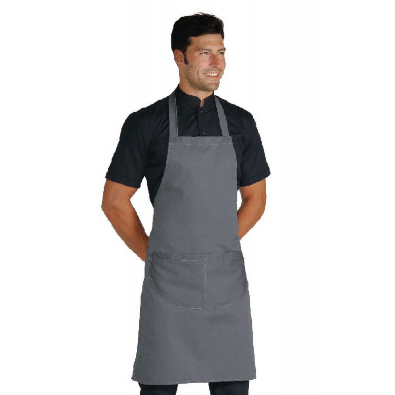 Casolaro Hotellerie Spa Gray apron with bib and pocket Casolaro Hotellerie SpA