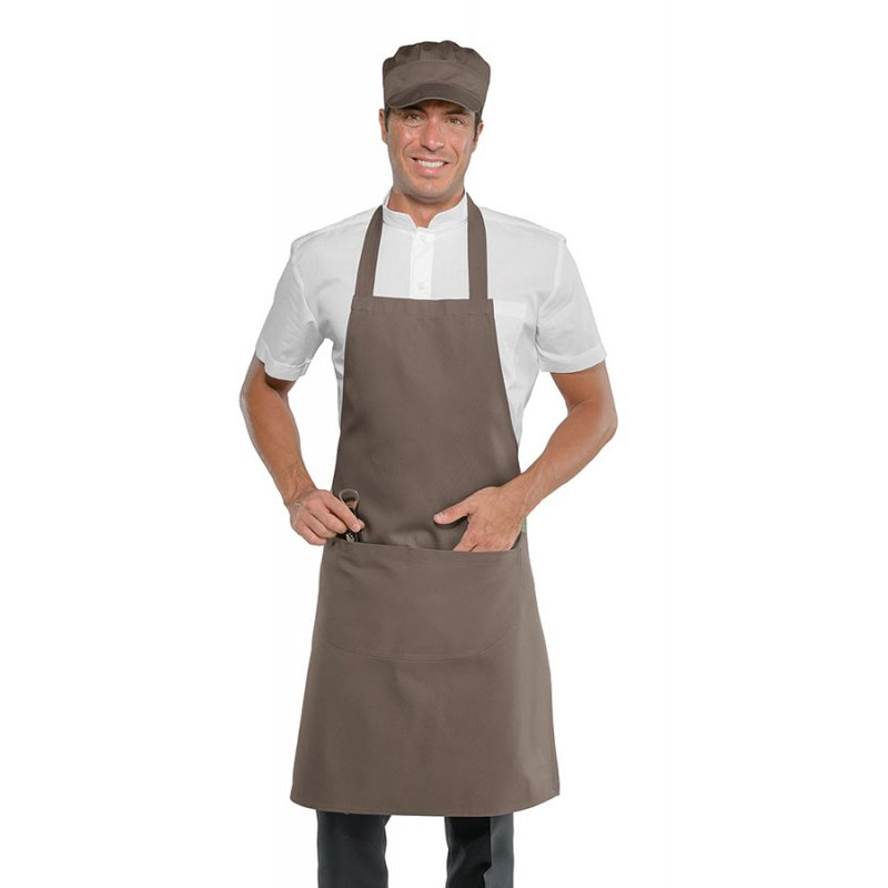 Casolaro Hotellerie Spa Apron with bib and pocket, mud color Casolaro Hotellerie SpA