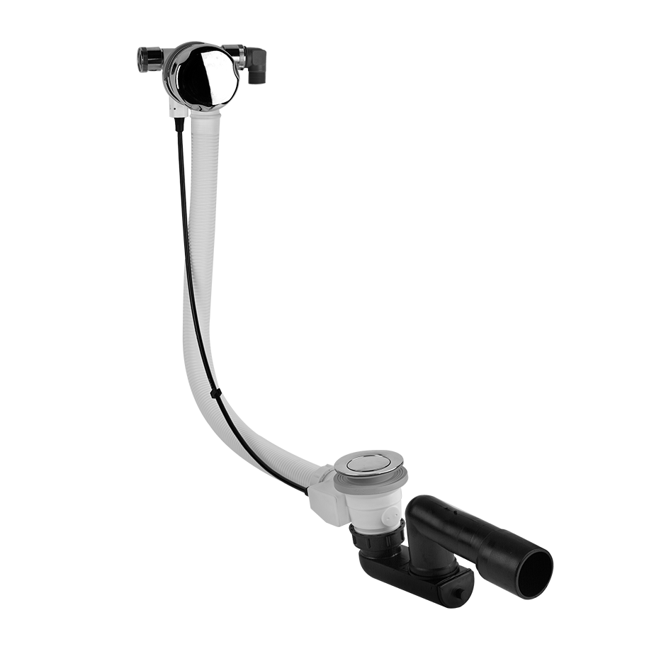 ORIGINI Scarico in polietilene Vasca con erogazione al troppopieno. Lunghezza del cavo 70 cm-01080#030