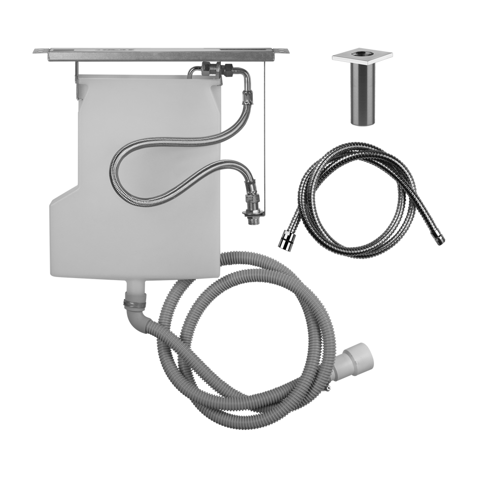 RETTANGOLO Sistema di recupero acqua per flessibile doccetta bordo vasca, installazione su muretto. Non abbinabile a 01669, 01658, 01663 e 01664.-01766#030