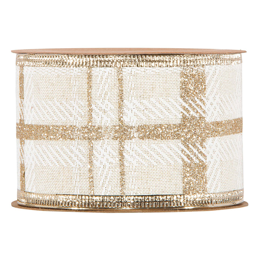 Casolaro Hotellerie Spa Cream and Gold Tartan Ribbon Casolaro Hotellerie SpA