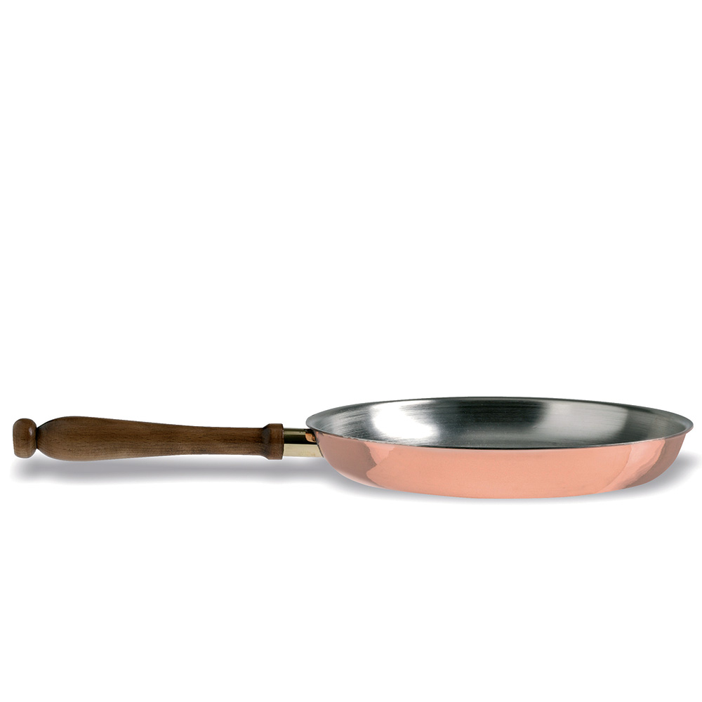 Casolaro Hotellerie Spa Lightweight copper flambé pan 28cm with wooden handle Casolaro Hotellerie SpA