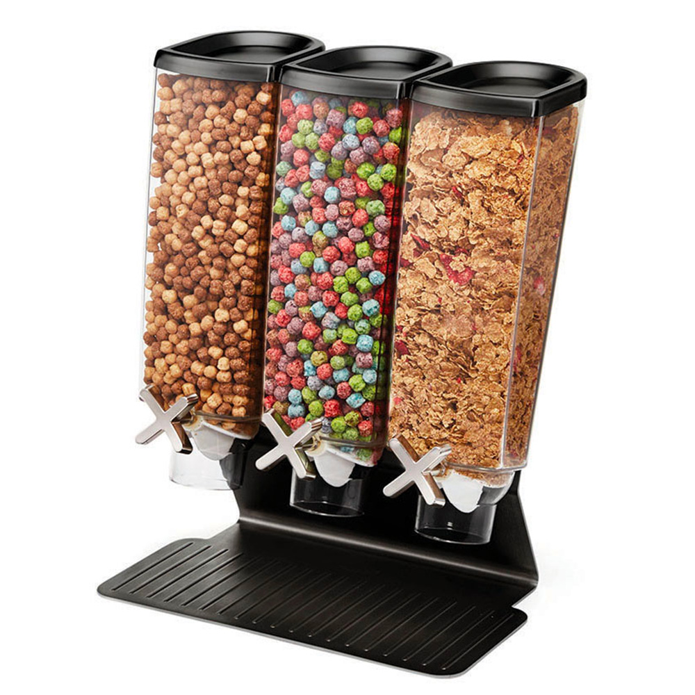 Casolaro Hotellerie Spa Triple cereal dispenser with black base Rosseto