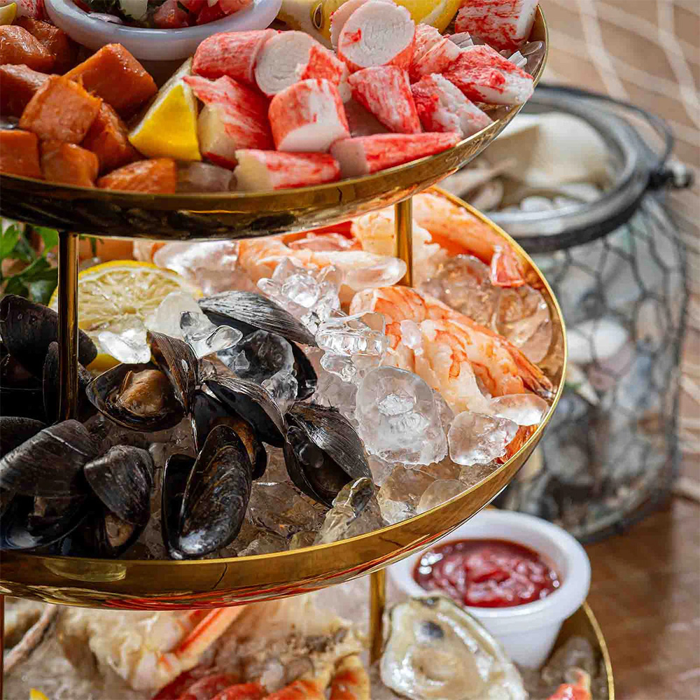 Casolaro Hotellerie Spa Gold Round Three-Tiered Seafood Tower Casolaro Hotellerie SpA