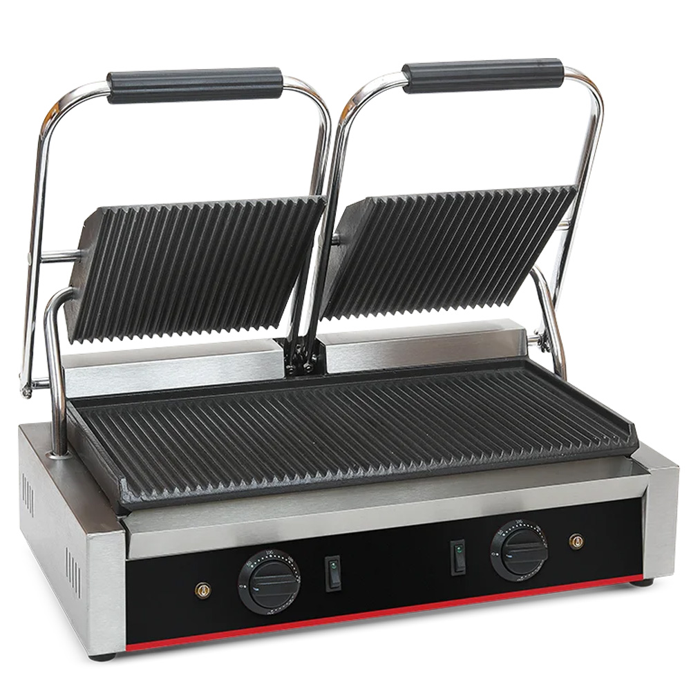 Casolaro Hotellerie Spa Double sandwich plate - ribbed Casolaro Hotellerie SpA