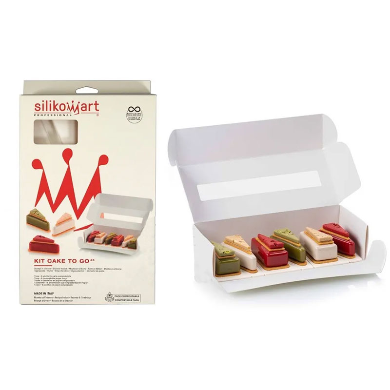 Casolaro Hotellerie Spa Kit Cake to go with 2 silicone molds, cutter and box Silikomart