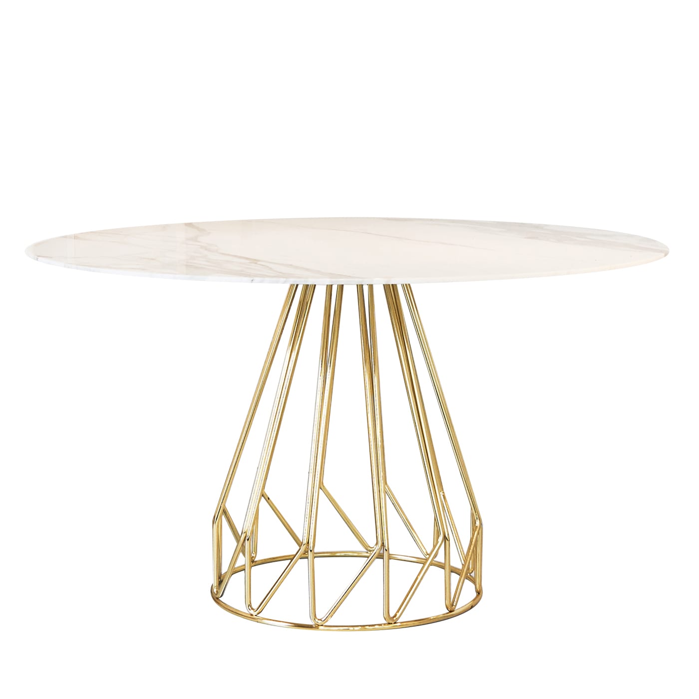 TAVOLO SCULTOREO MADAMA IN ORO E MARMO DI CARRARA