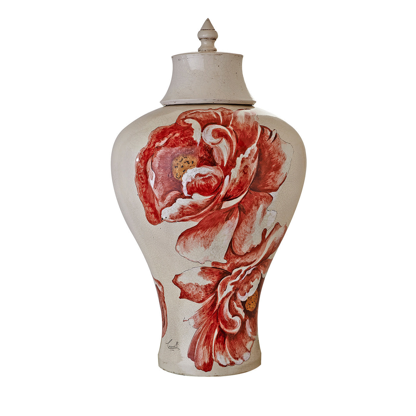 Tropical & Flowers Bonnie Red Peonies Vaso con coperchio