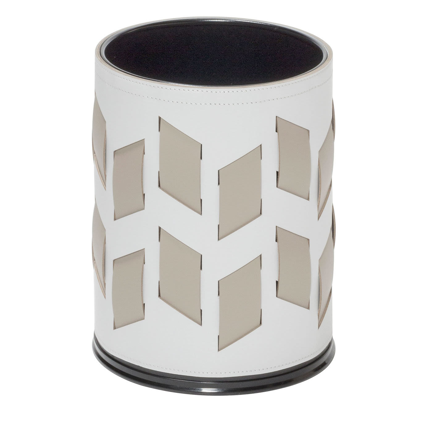 Bino Cestino bianco con motivo Cancun beige