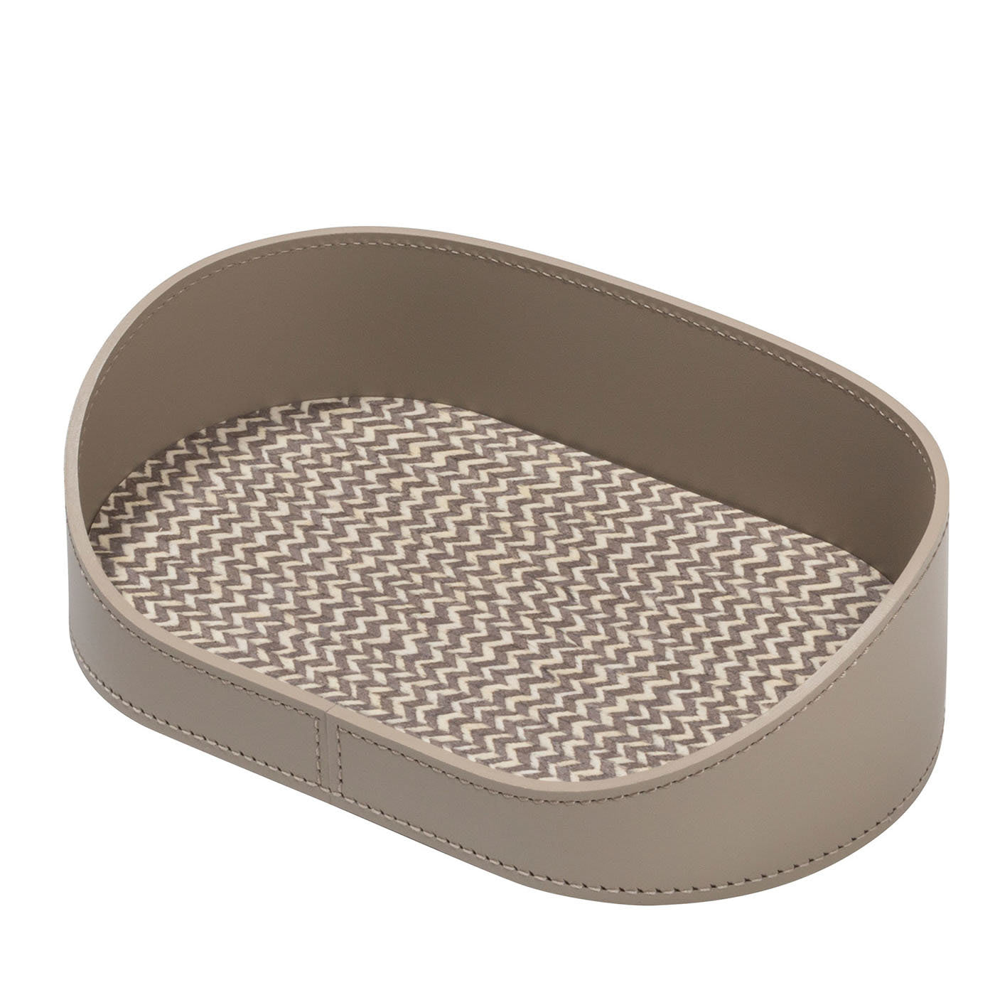 Vassoio medio ovale Chevron beige per valigie
