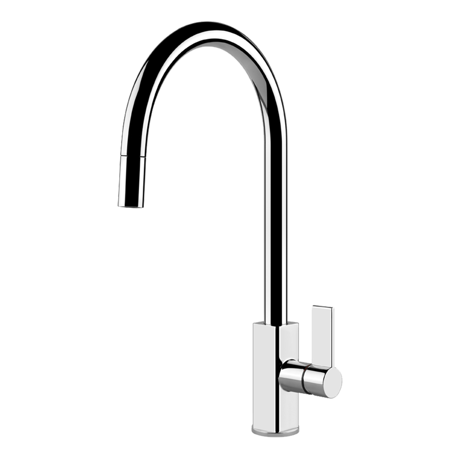 MONACO Miscelatore lavello girevole con doccetta estraibile monogetto-17163#031