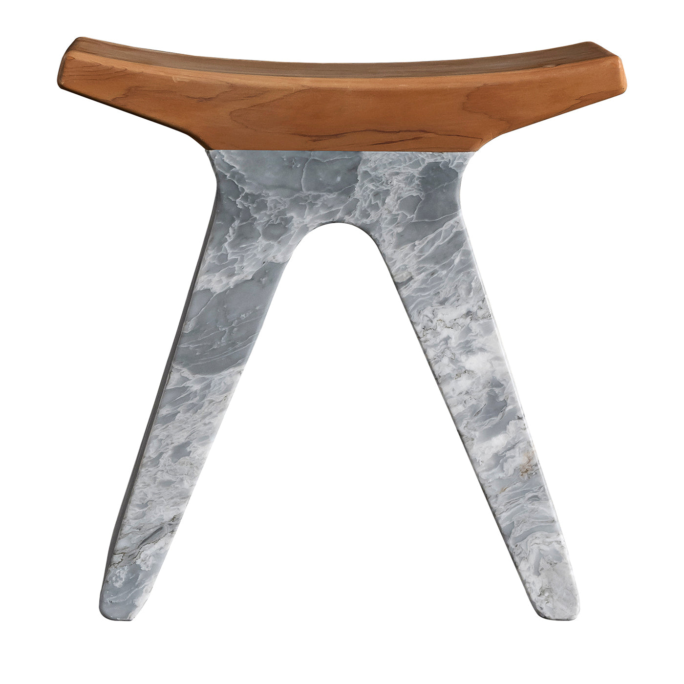 Sgabello in Marmo e Legno Pigreco