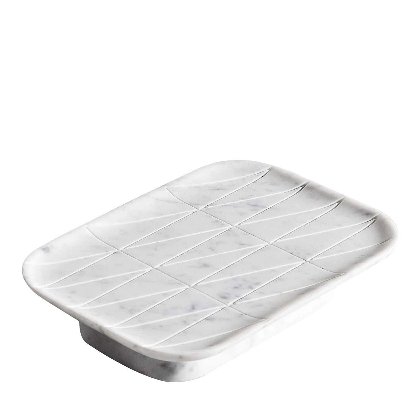 Vassoio Rettangolare in Marmo Bianco Lust