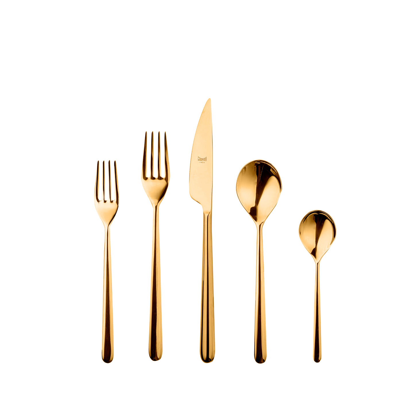 Set di 5 posate Linea Polished Ice Oro