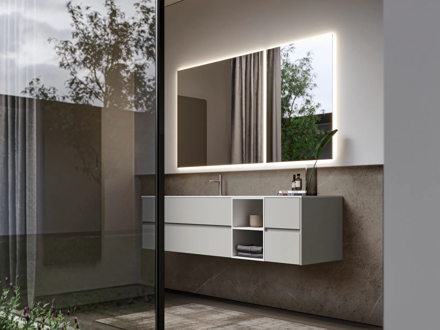 IDEA NYU KIT 02 MOBILE DA BAGNO (LACCATO BIANCO OPACO)-NYU02