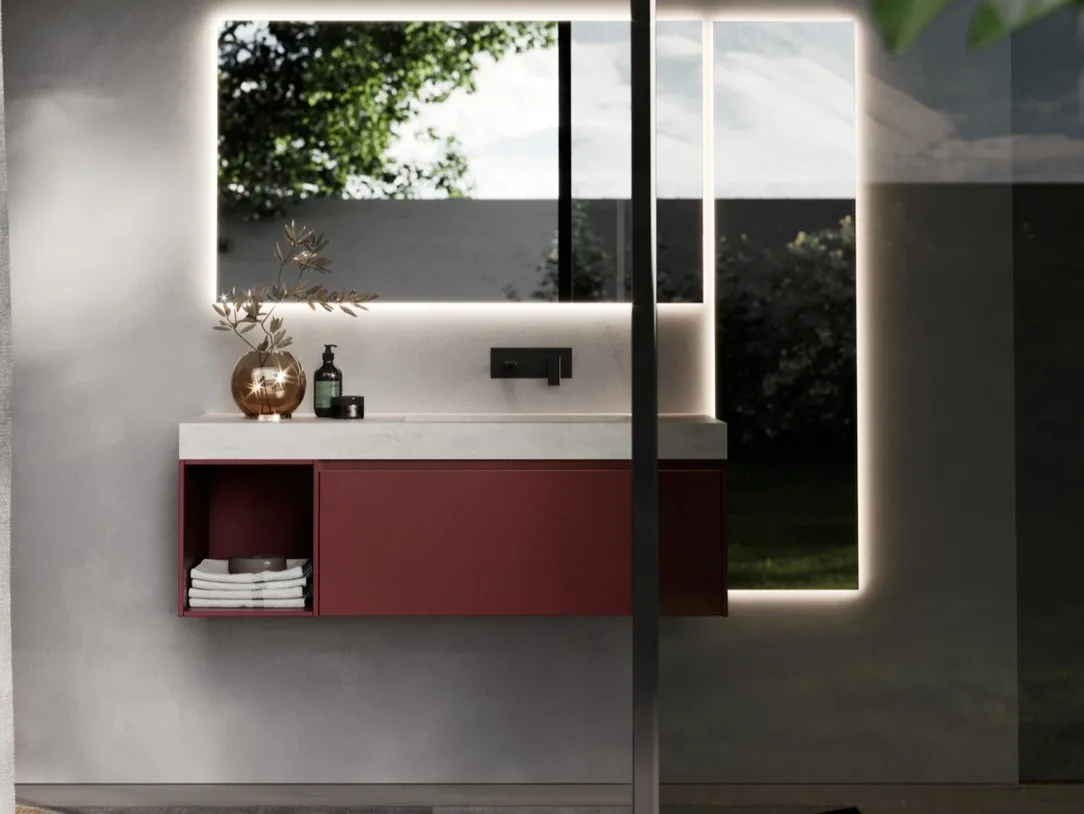 IDEA NYU KIT 08 MOBILE DA BAGNO (FENIX ROSSO JAIPUR)-NYU08