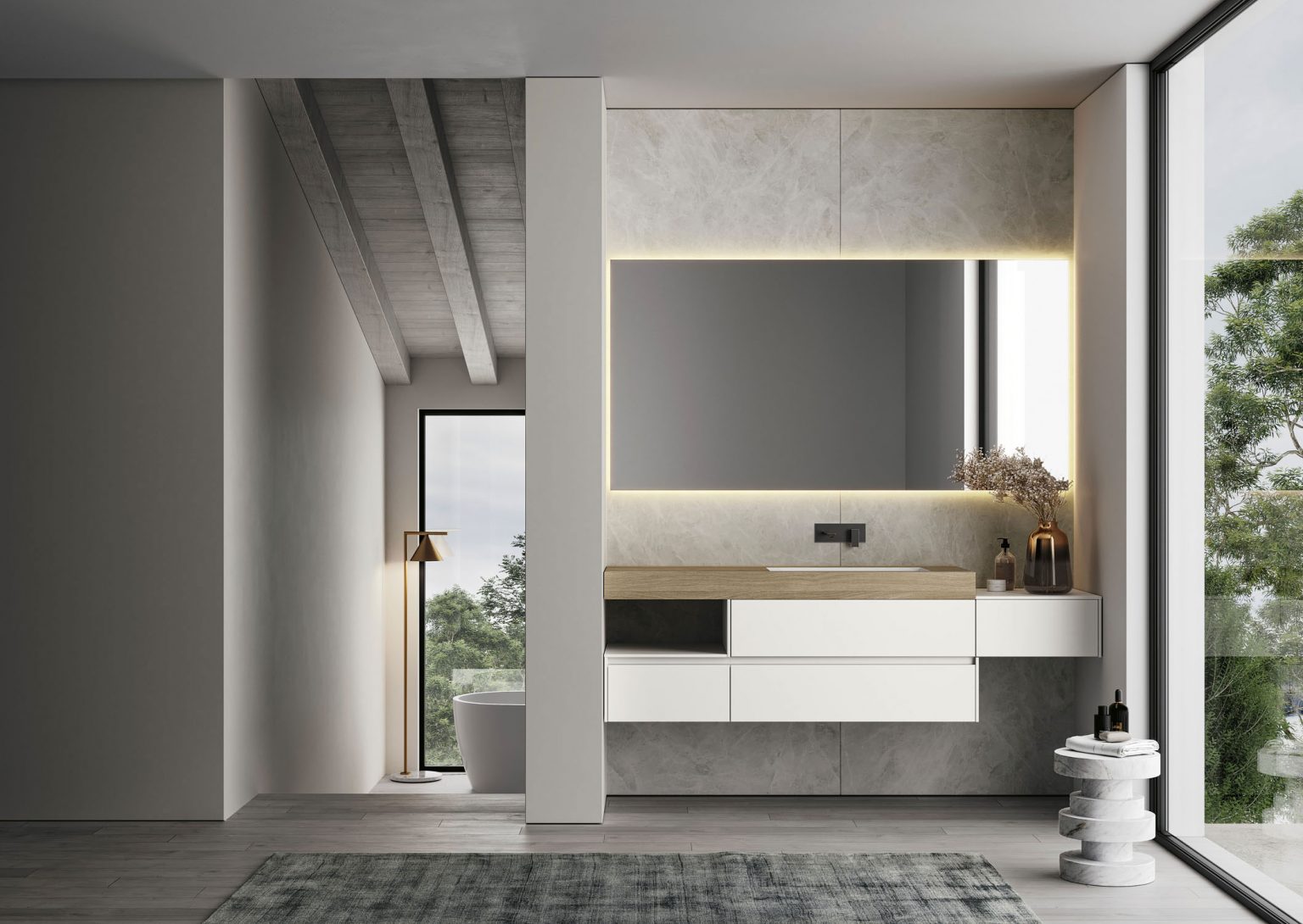 IDEA NYU KIT 09 MOBILE DA BAGNO (LACCATO BIANCO OPACO)-NYU09