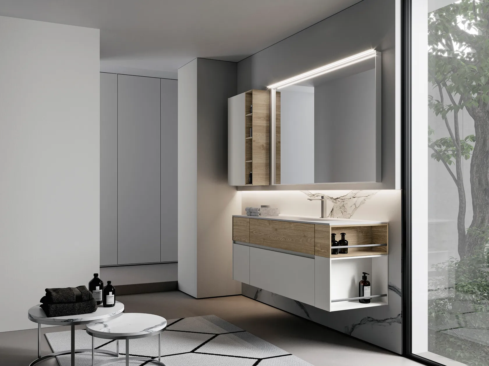 IDEA NYU KIT 15 MOBILE DA BAGNO (LACCATO BIANCO OPACO)-NYU15
