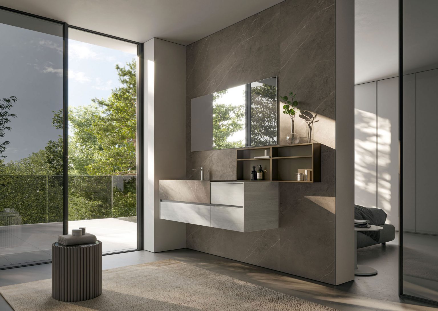 IDEA NYU KIT 16 MOBILE DA BAGNO (LACCATO MARRONE TERRA OPACO)-NYU16