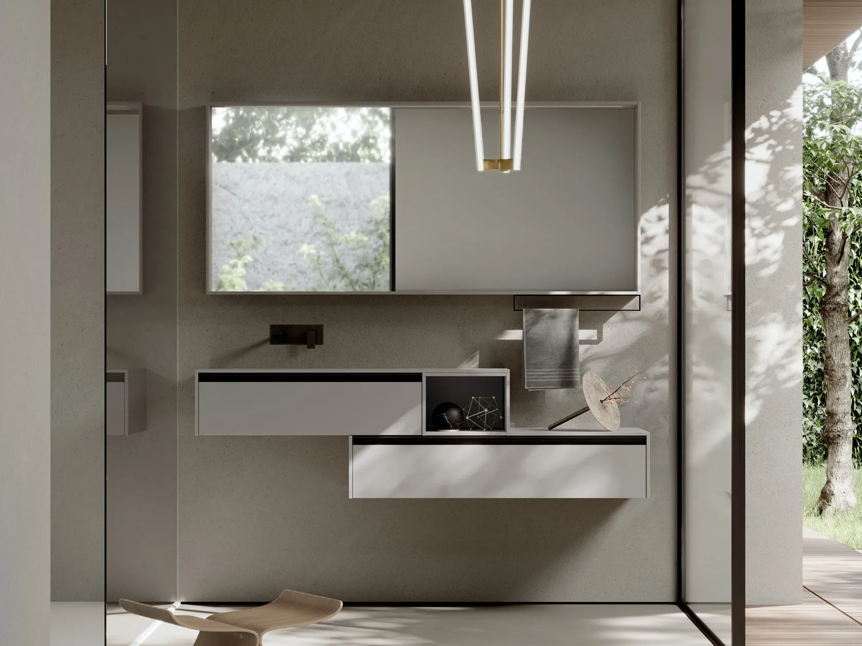 IDEA SENSE KIT 05 MOBILE DA BAGNO (FENIX GRIGIO EFESO)-SENSE05