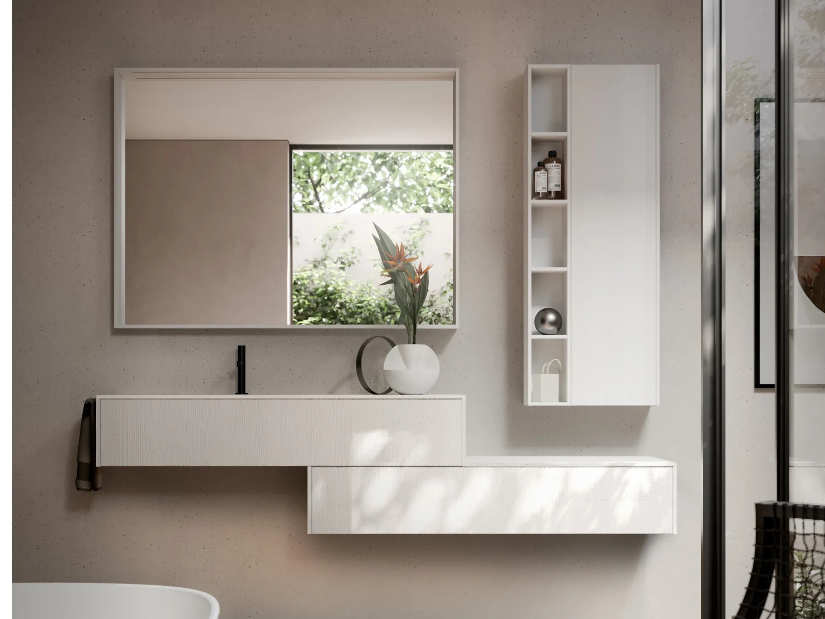 IDEA SENSE KIT 12 MOBILE DA BAGNO (TEAK LACCATO BIANCO)-SENSE12