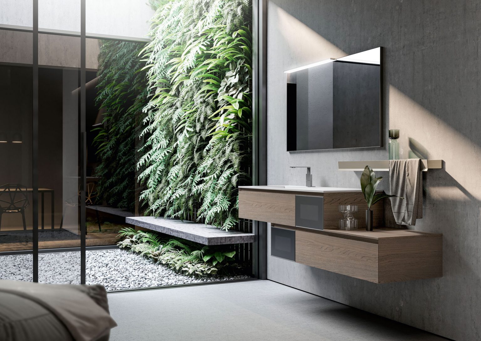 IDEA CUBIK KIT #12 MOBILE DA BAGNO (CASTAGNO LIGHT GREY)-CUBIK#12