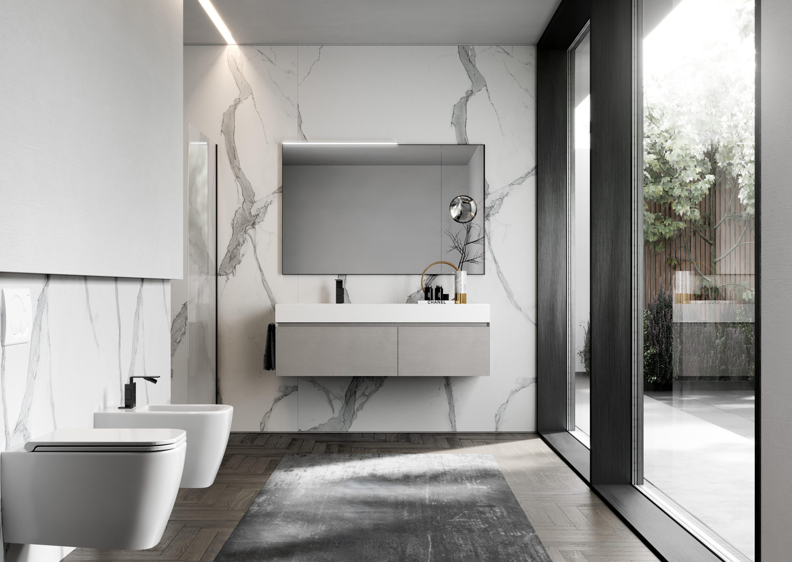 IDEA CUBIK KIT #14 MOBILE DA BAGNO (ECOMALTA GHIAIA)-CUBIK#14