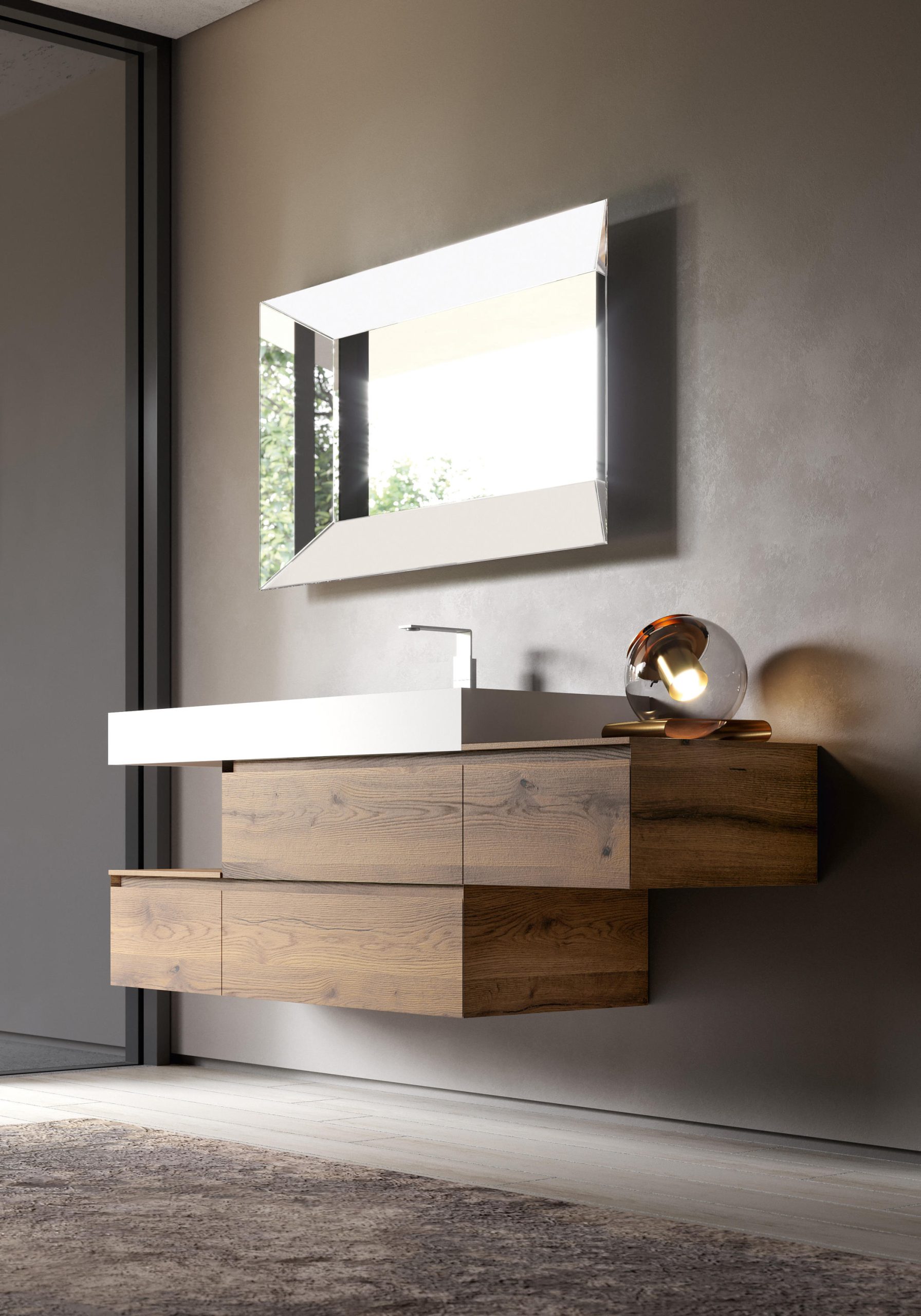 IDEA CUBIK KIT #19 MOBILE DA BAGNO (ROVERE ANTICO)-CUBIK#19