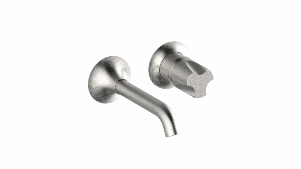 BONGIO ToolS Miscelatore lavabo incasso completo di connessioni, bocca da 190 mm in acciaio spazzolato 316 e cartuccia tradizionale.-TO539ASAS1A