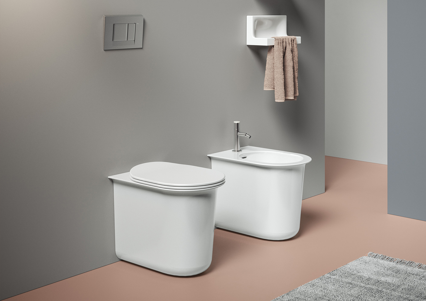 THE.ARTCERAM Chic con kit WC A TERRA - BIDET A TERRA-CHICTER01;00