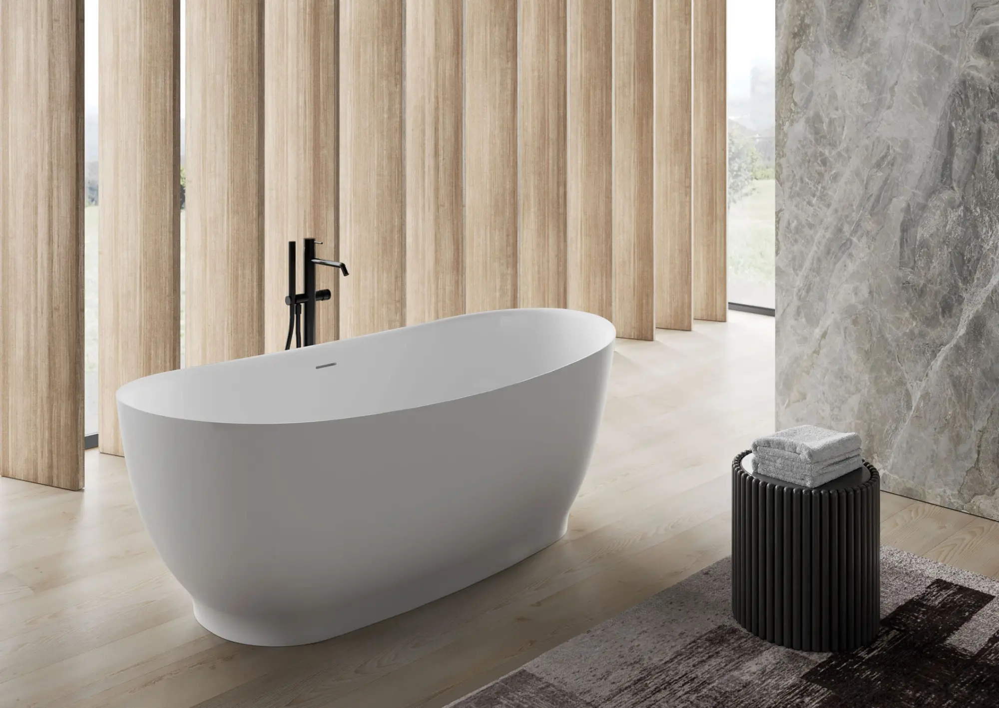 DISENIA Vasca Freestanding ISCHIA 165x78,5x61cm CRISTALPLANT-ISCHIA-M