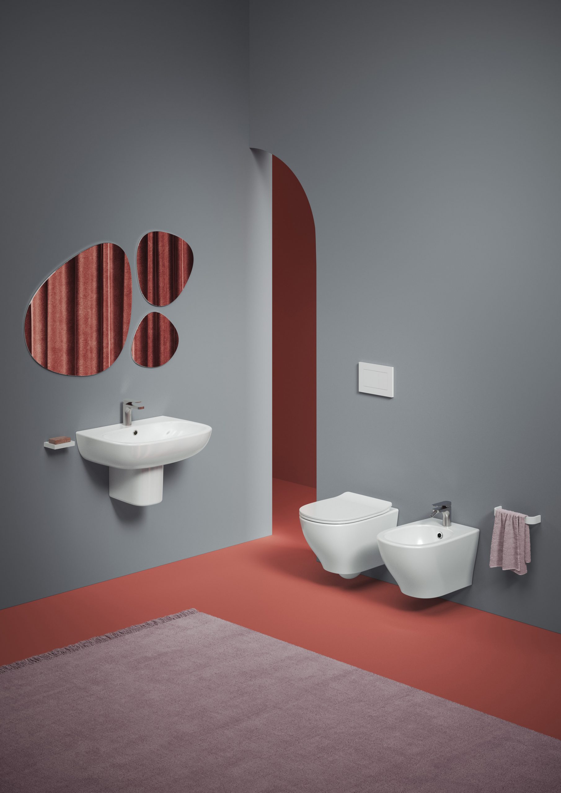 THE.ARTCERAM TEN 4.0 con kit WC SOSPESO - BIDET SOSPESO-TENSOS01;00