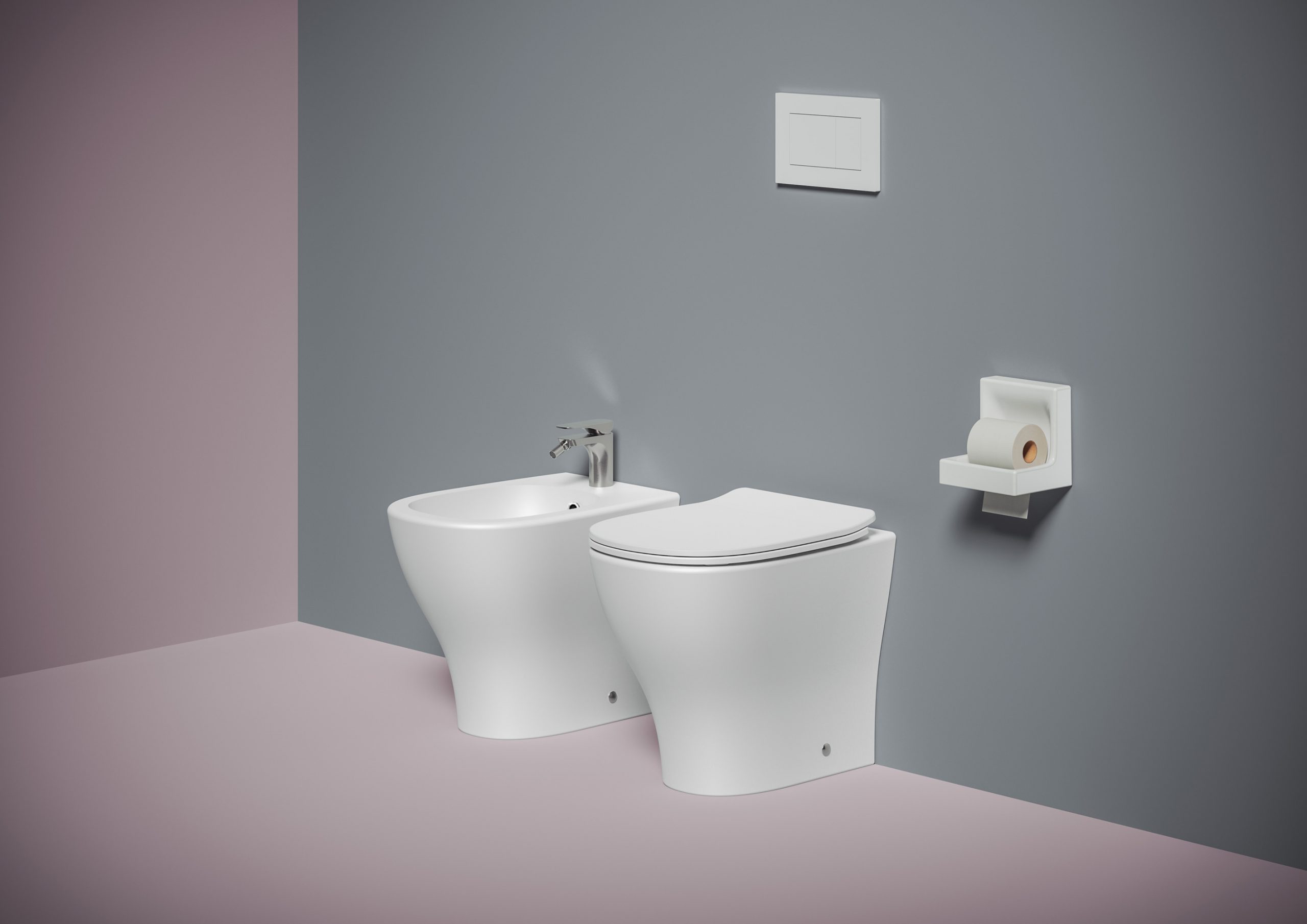 THE.ARTCERAM TEN 4.0 con kit WC A TERRA - BIDET A TERRA-TENTER01;00