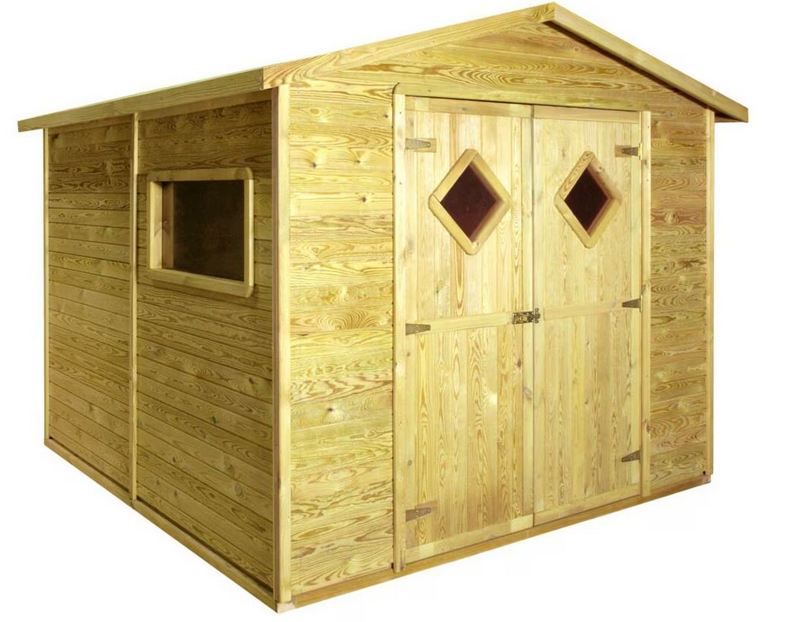 Casetta da giardino prefabbricata Langenegg, FSC®, impregnata a pressione - misure esterne con tetto: 267 x 263 x 216 cm (l x p x h)