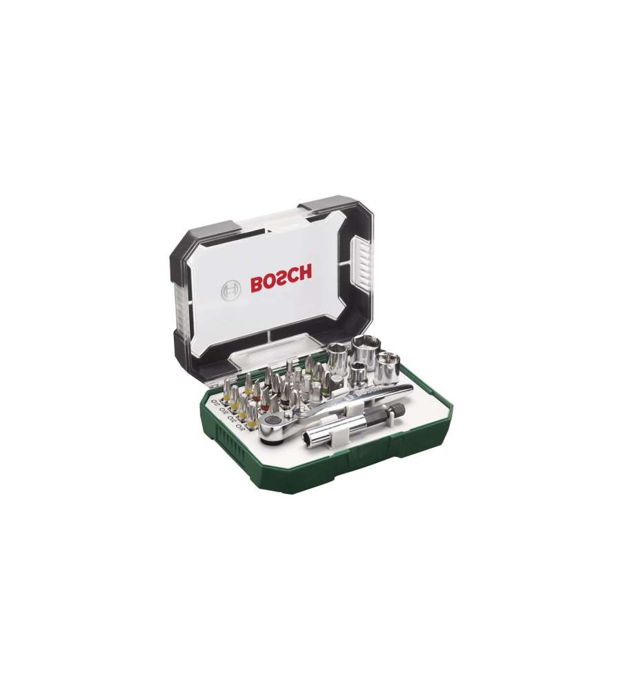 Bosch Set Avvitamento Rainbow - 26 Pezzi con Cricchetto e Custodia