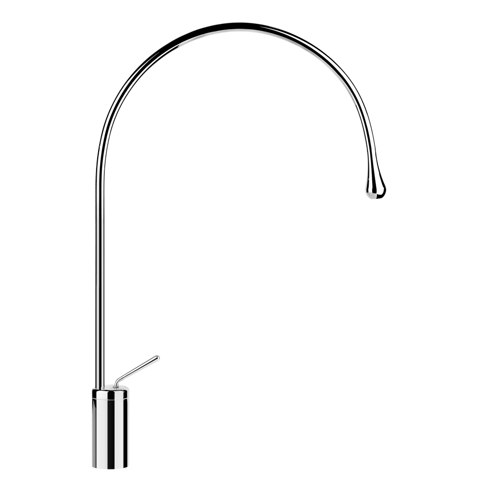 GOCCIA Miscelatore Lavabo medio bocca lunga senza scarico con flessibili di collegamento. Bocca girevole.-33606#031