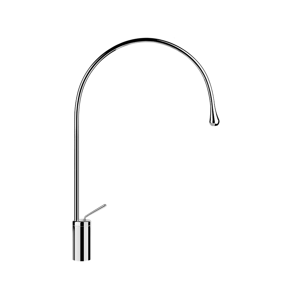 GOCCIA Miscelatore Lavabo medio bocca lunga senza scarico con flessibili di collegamento . Bocca fissa. Indicare angolo di posizionamento. (positivo in senso orario)-33808#031