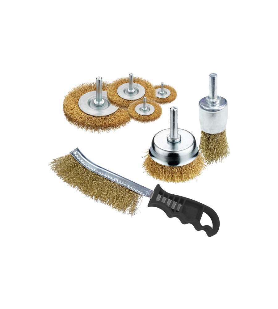 Set spazzole/mole per trapano 7 pz.