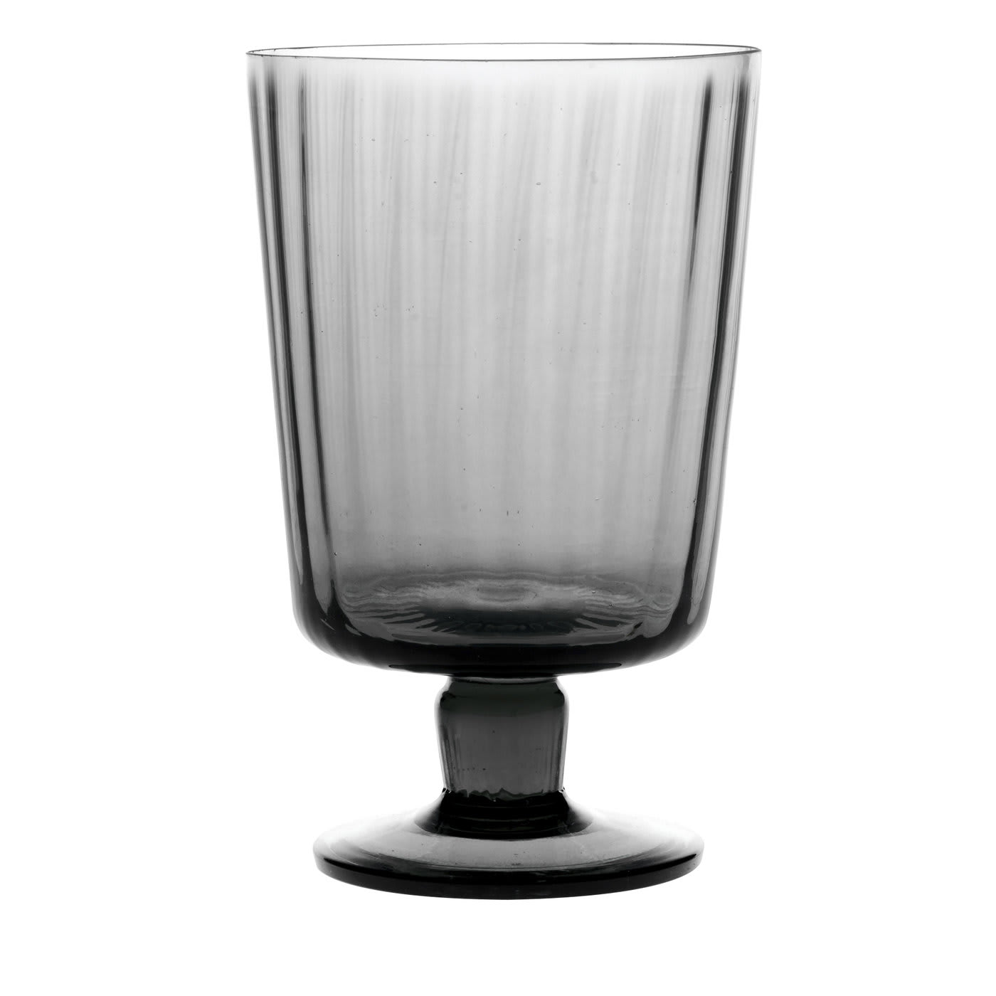 Set di 6 bicchieri a stelo Plissè Piombo