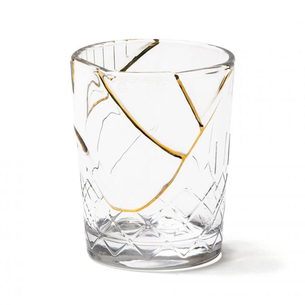 SELETTI BICCHIERE IN VETRO DECORO N1 KINTSUGI