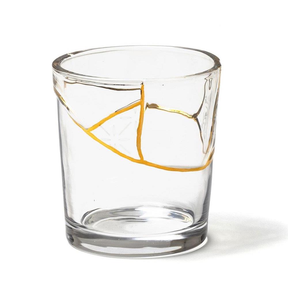 SELETTI BICCHIERE IN VETRO DECORO N3 KINTSUGI