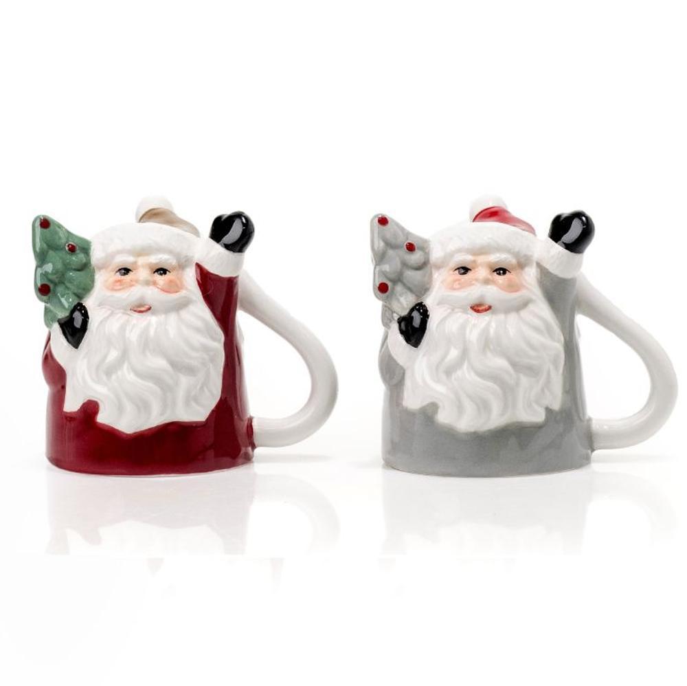 EVVIVA SET 2 TAZZE CAFFE' UPSIDE DOWN BABBO NATALE CON ALBERO