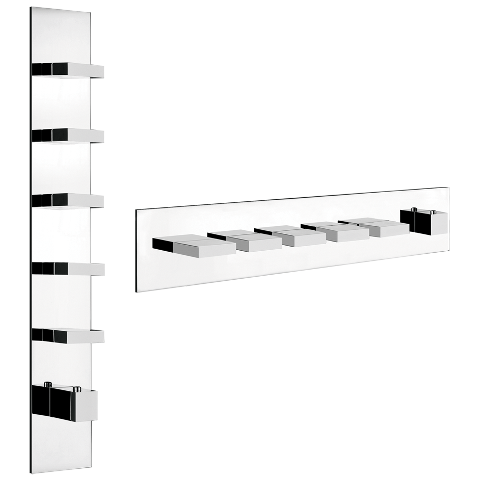 RETTANGOLO SHOWER Parte esterna Miscelatore termostatico alta portata a parete 5 uscite indipendenti . Installazione verticale/orizzontale.-43030#030