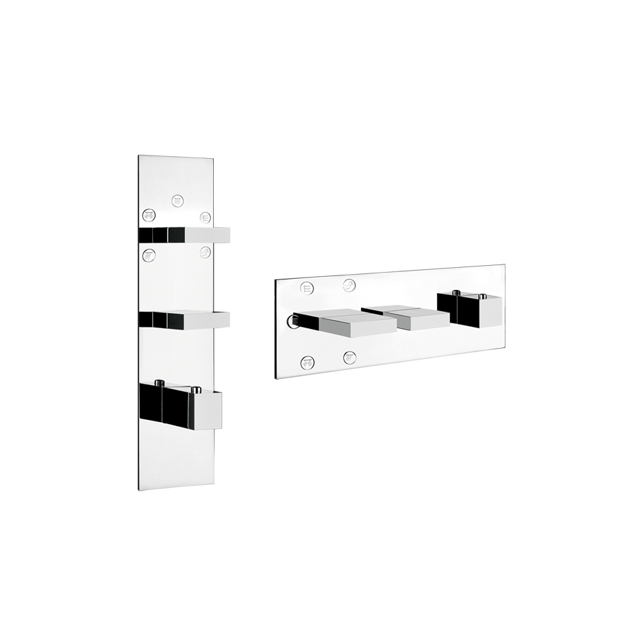 RETTANGOLO SHOWER Parte esterna Miscelatore termostatico alta portata a parete 5 uscite con selezione singola . Installazione verticale/orizzontale.-43032#030