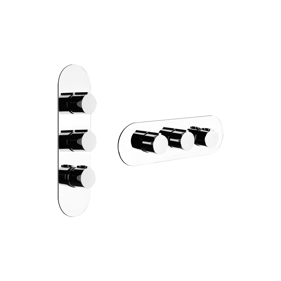 ANELLO Parte esterna Miscelatore termostatico alta portata a parete 2 uscite indipendenti . Installazione verticale/orizzontale.-43064#030