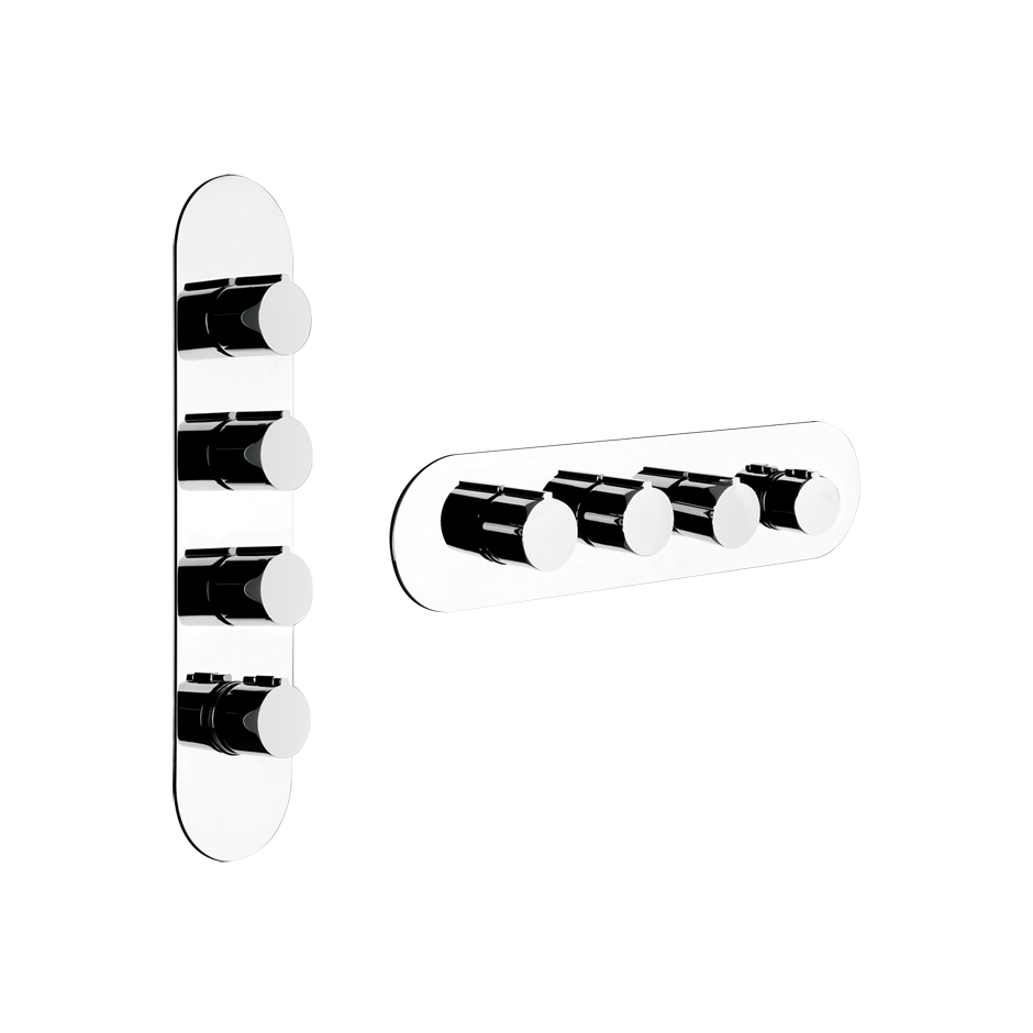 ANELLO Parte esterna Miscelatore termostatico alta portata a parete 3 uscite indipendenti . Installazione verticale/orizzontale.-43066#030