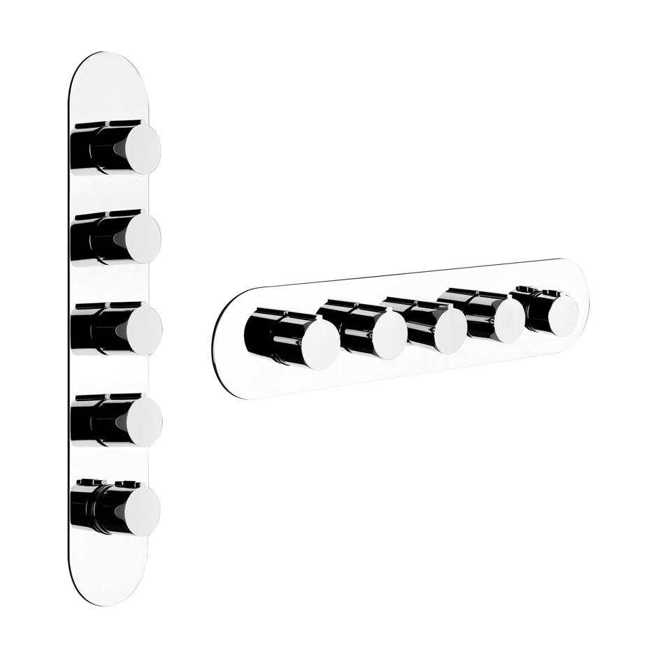 ANELLO Parte esterna Miscelatore termostatico alta portata a parete 4 uscite indipendenti . Installazione verticale/orizzontale.-43068#030