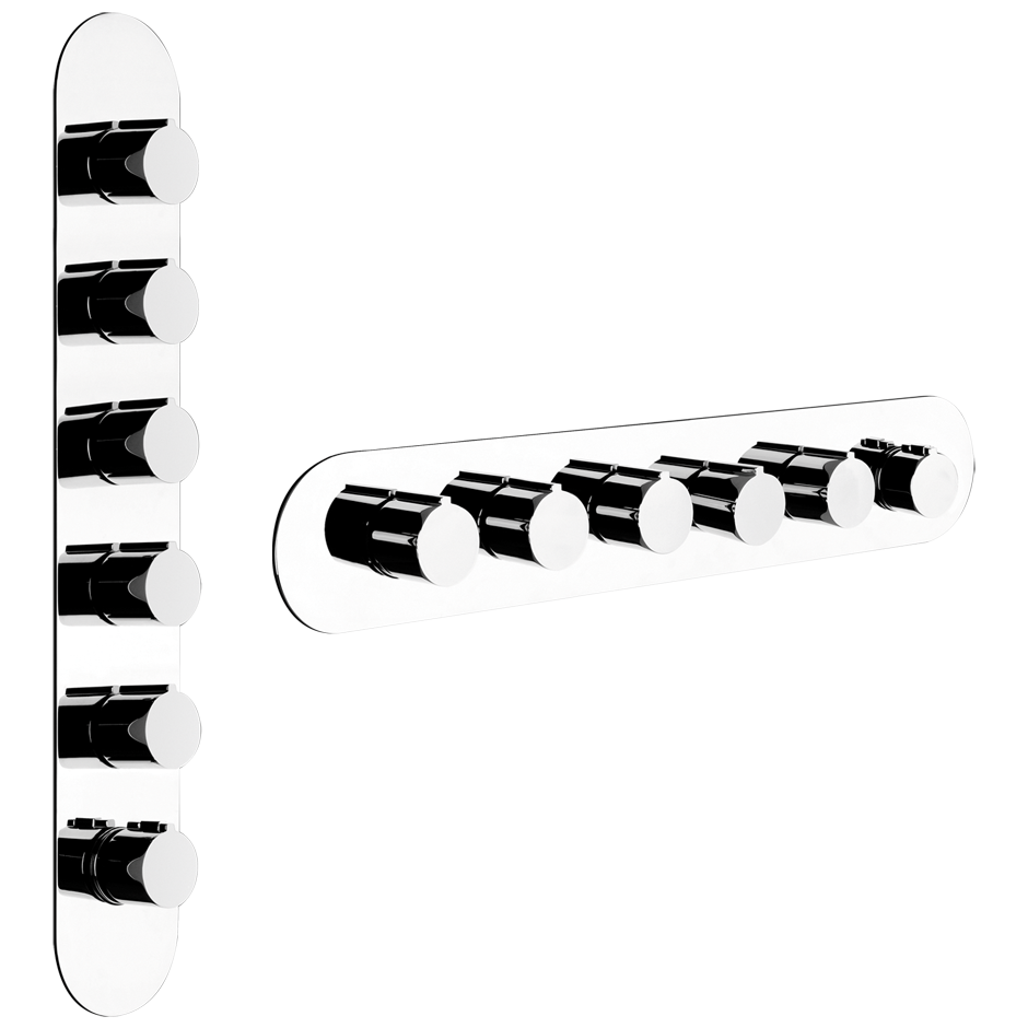 ANELLO Parte esterna Miscelatore termostatico alta portata a parete 5 uscite indipendenti . Installazione verticale/orizzontale.-43070#030
