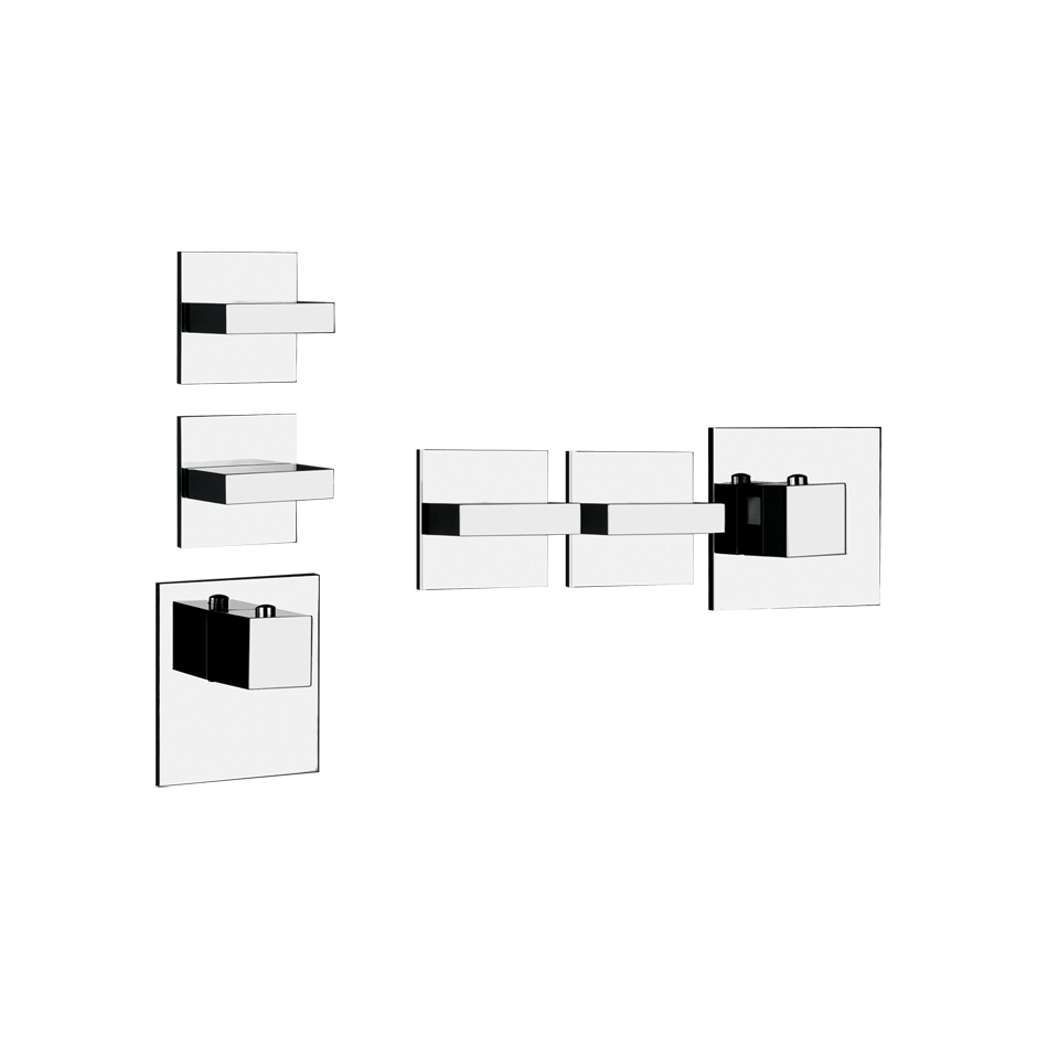 RETTANGOLO SHOWER Parte esterna Miscelatore termostatico alta portata a parete 2 uscite indipendenti . Installazione verticale/orizzontale.-43214#030